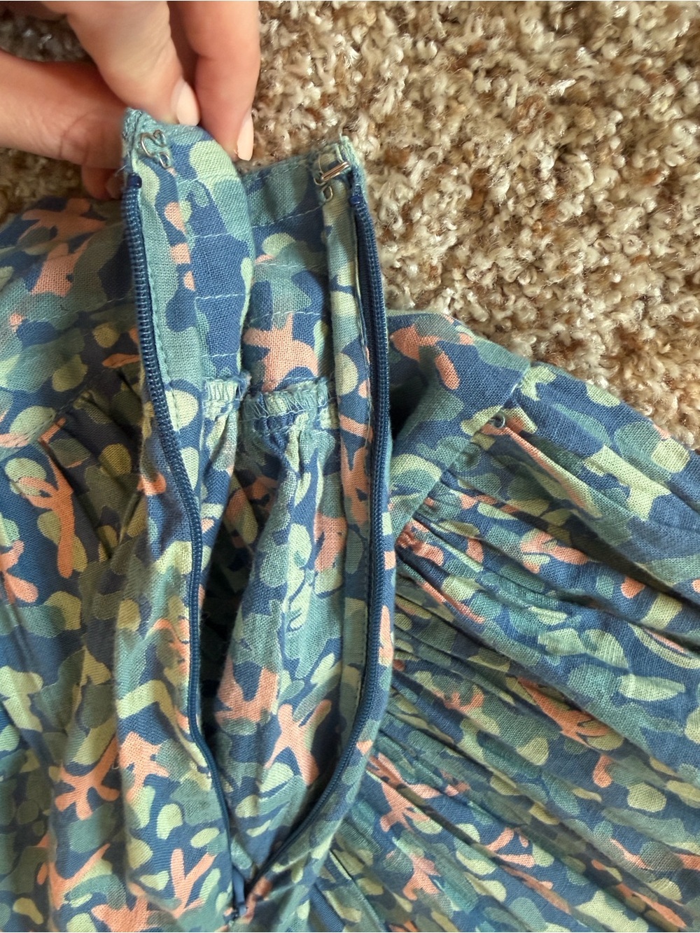 MIRTH Blue pattern Maxi Skirt - Lightweight Tiered Summer Skirt - Picture 3 of 8